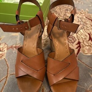 Tahari Leather Wedge Sandals
